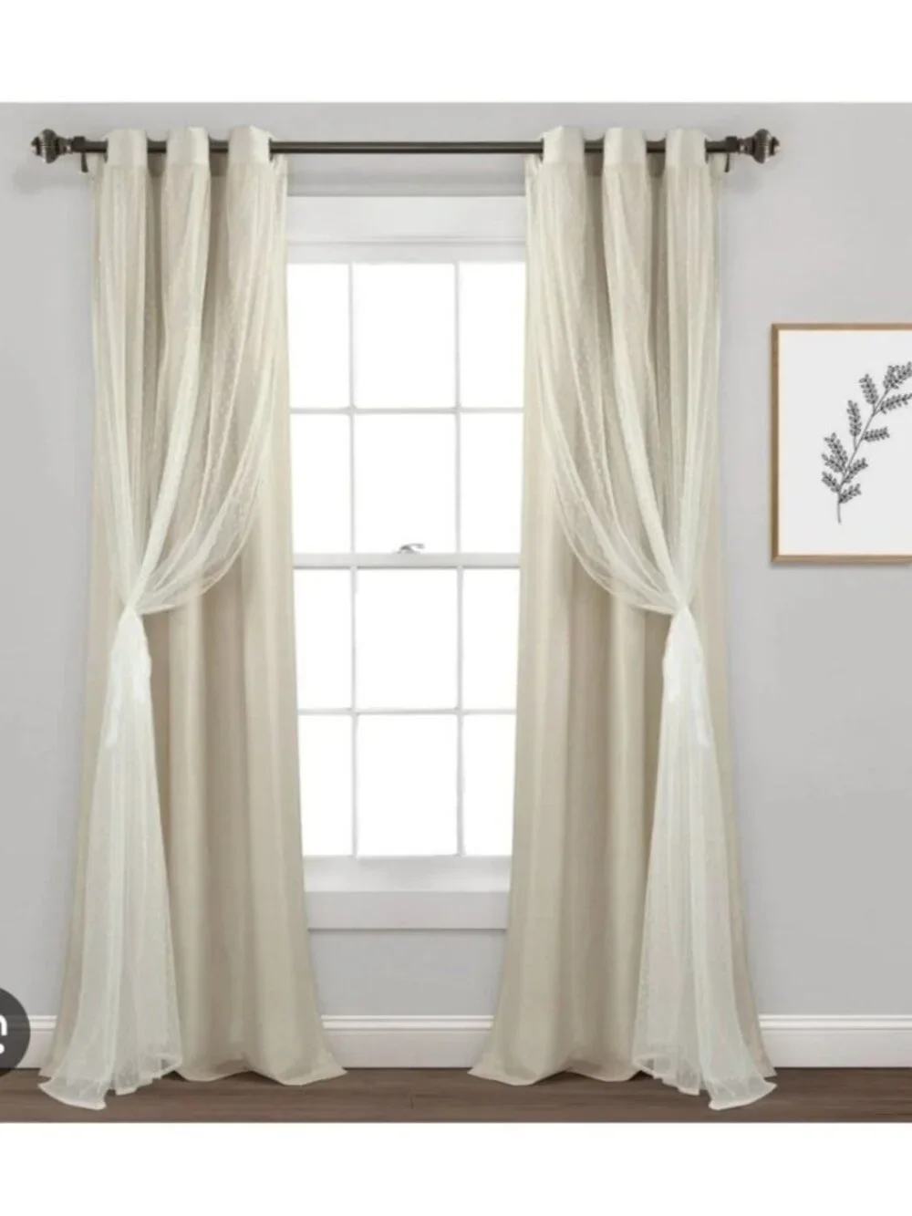 Cottage Polka Dot Sheer Window Curtain Panels 38
